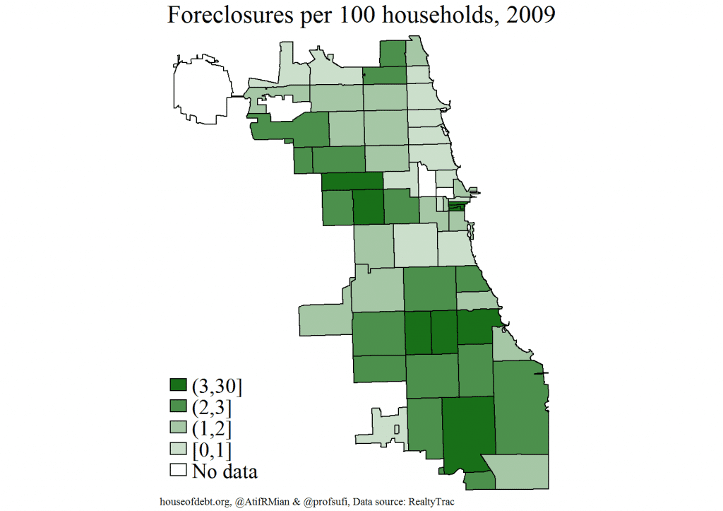 Foreclosures per 100 households